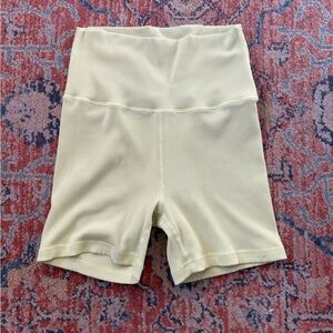 Aerie Lime Green Ribbed Bike Shorts